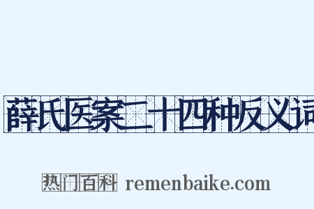 薛氏医案二十四种反义词是什么意思的图片